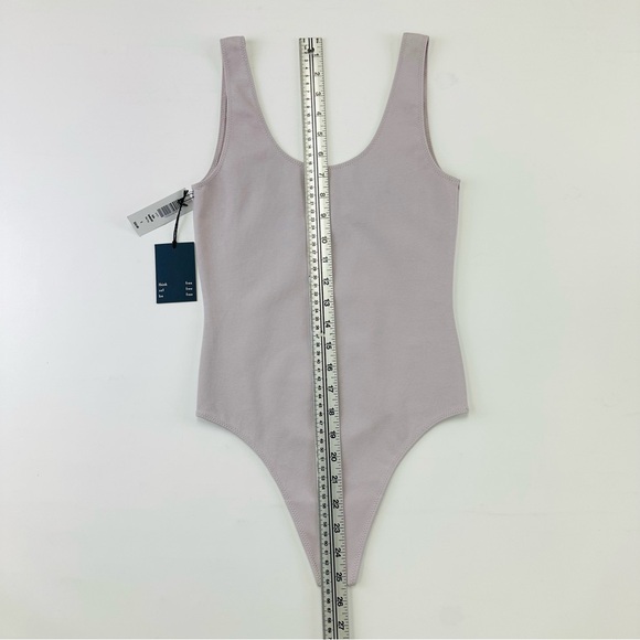 Aritzia Leila bodysuit NEW Small lilac fog thong style scoop neck fitted Wilfred - Picture 3 of 7